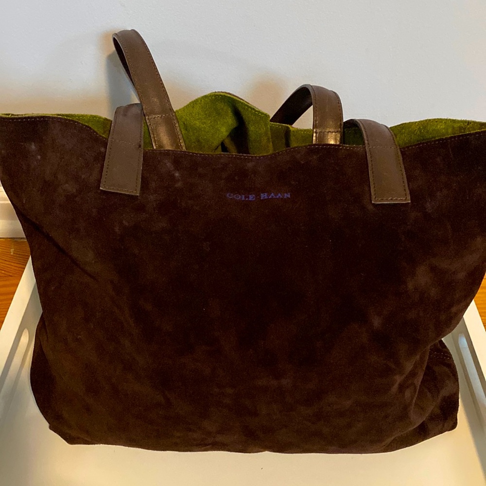 Cole Haan reversible suede leather tote